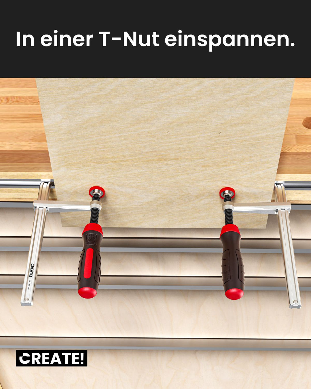 cFix-Classic - Schraubzwinge 2er-Set (T-Nut Zwinge)