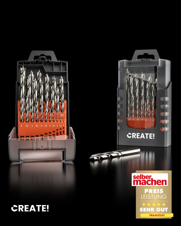 Holzbohrer Set 25-teilig — HSS Spiralbohrer 1-13mm - cDrill