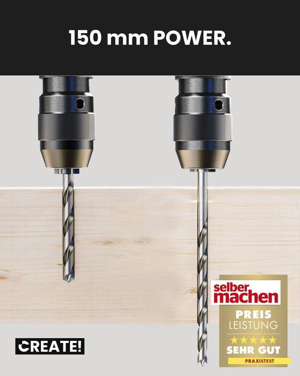 6-teiliges Holzbohrer Set extra lang 150 mm - cDrill – Bild 2