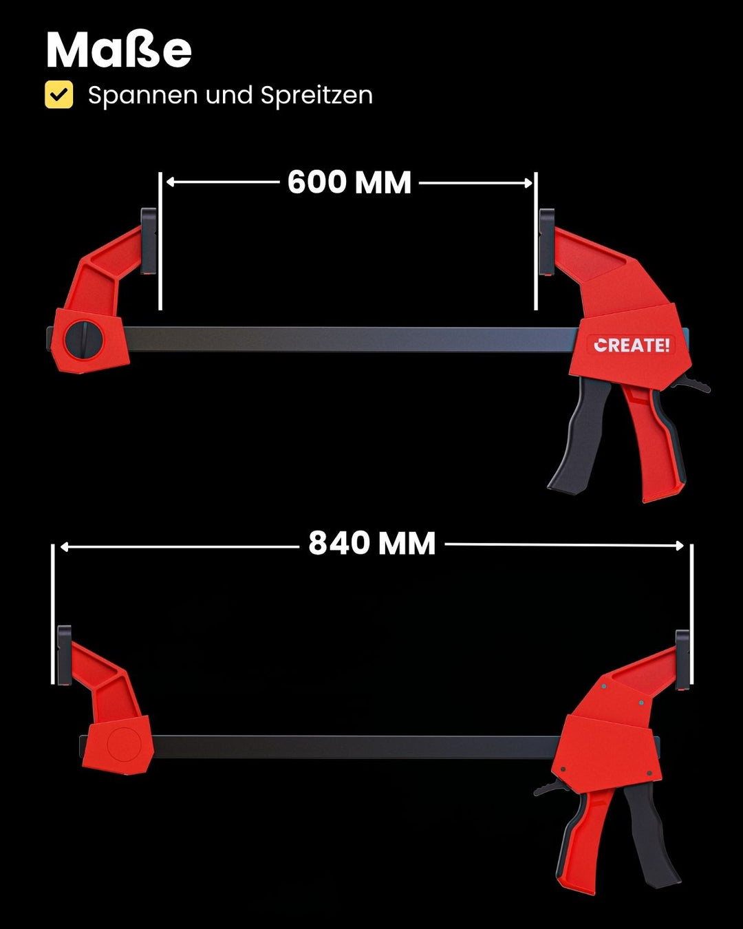 Einhandzwinge 600 mm - 230 kg - cFix