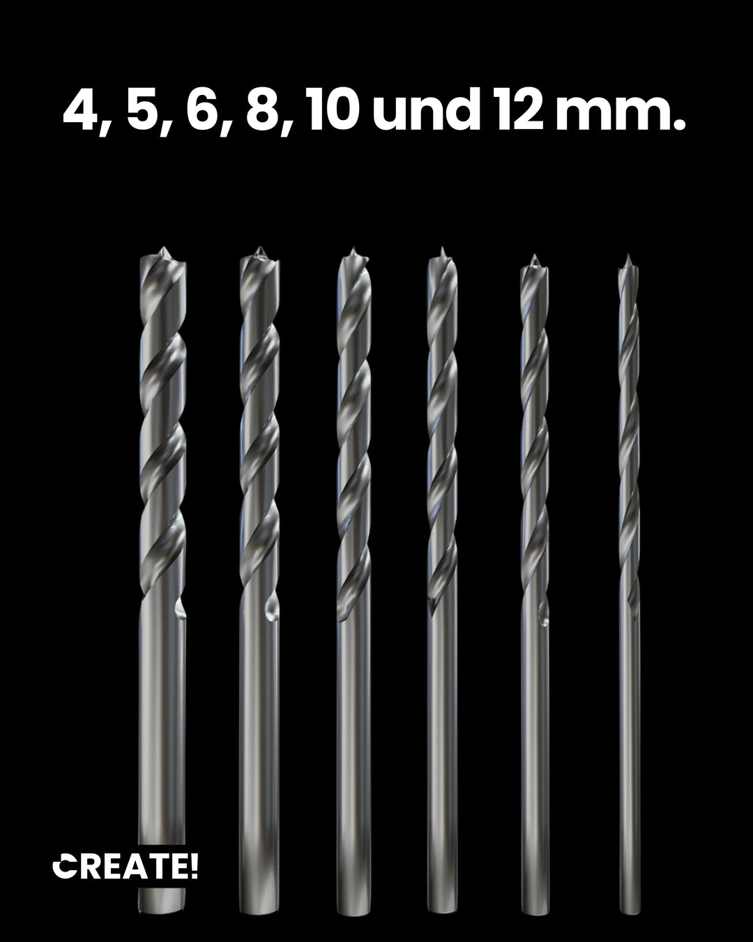 6-teiliges Holzbohrer Set extra lang 150 mm - cDrill