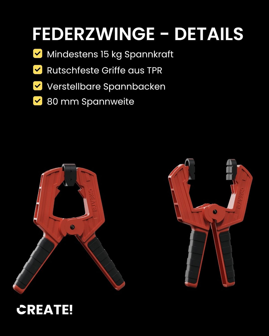 Klemmzwingen / Federzwingen 5er-Set - cClamp