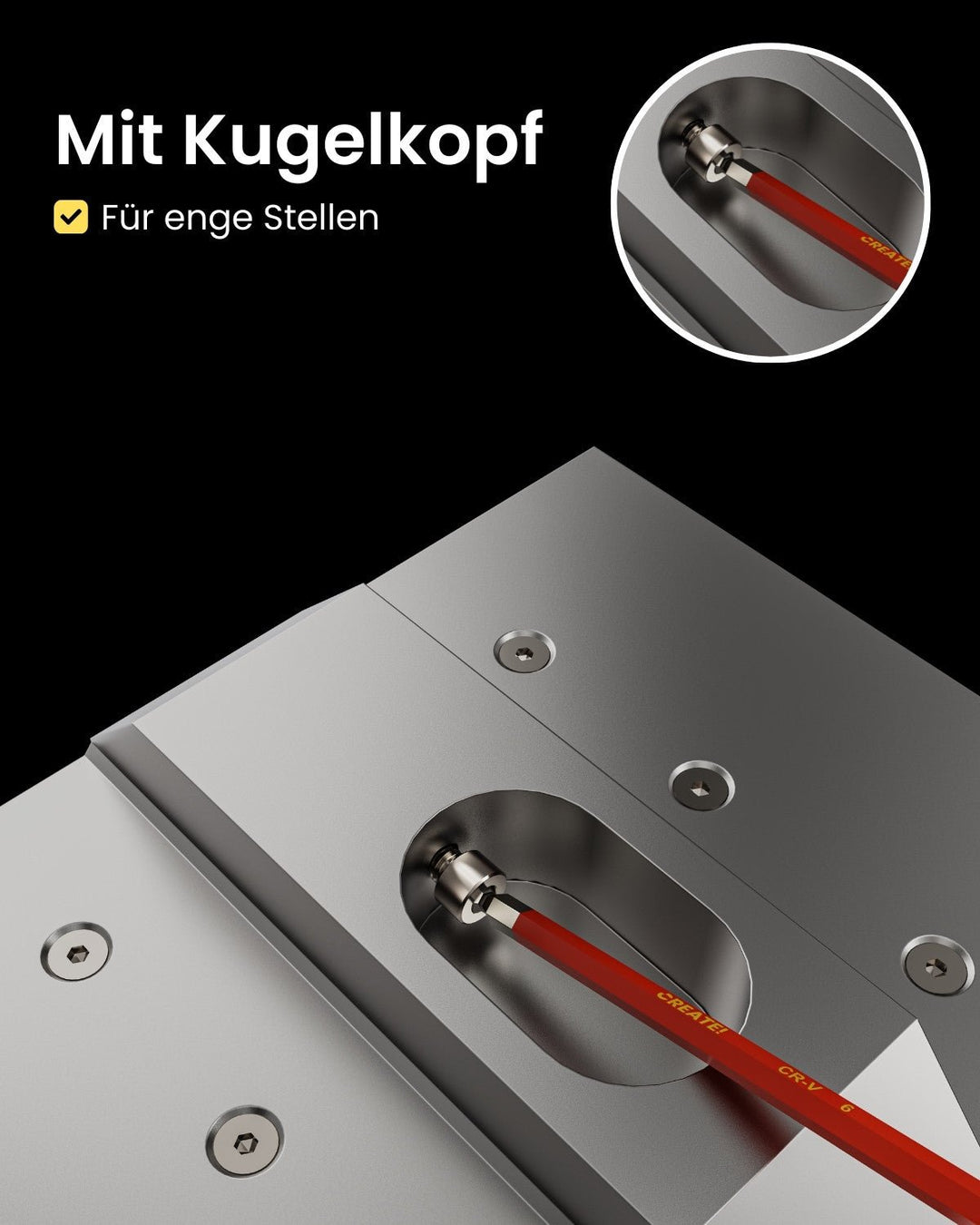 cKey - Innensechskantschlüssel Set mit Kugelkopf - CREATE!