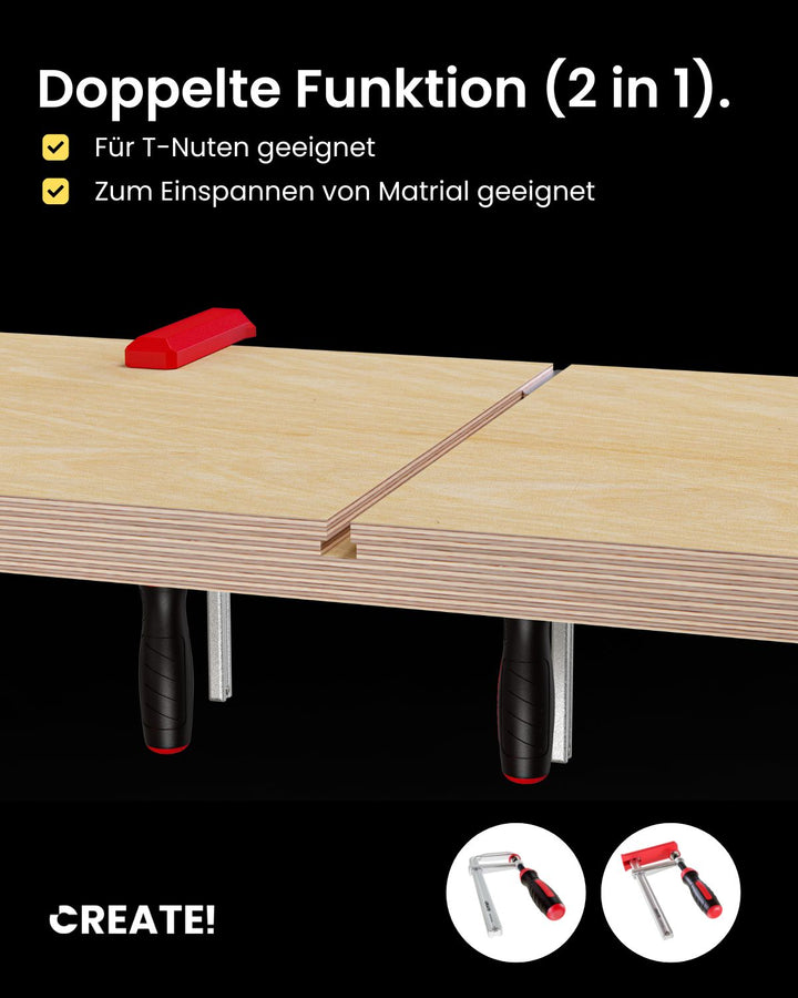 cFix-Classic - Schraubzwinge 2er-Set (T-Nut Zwinge)