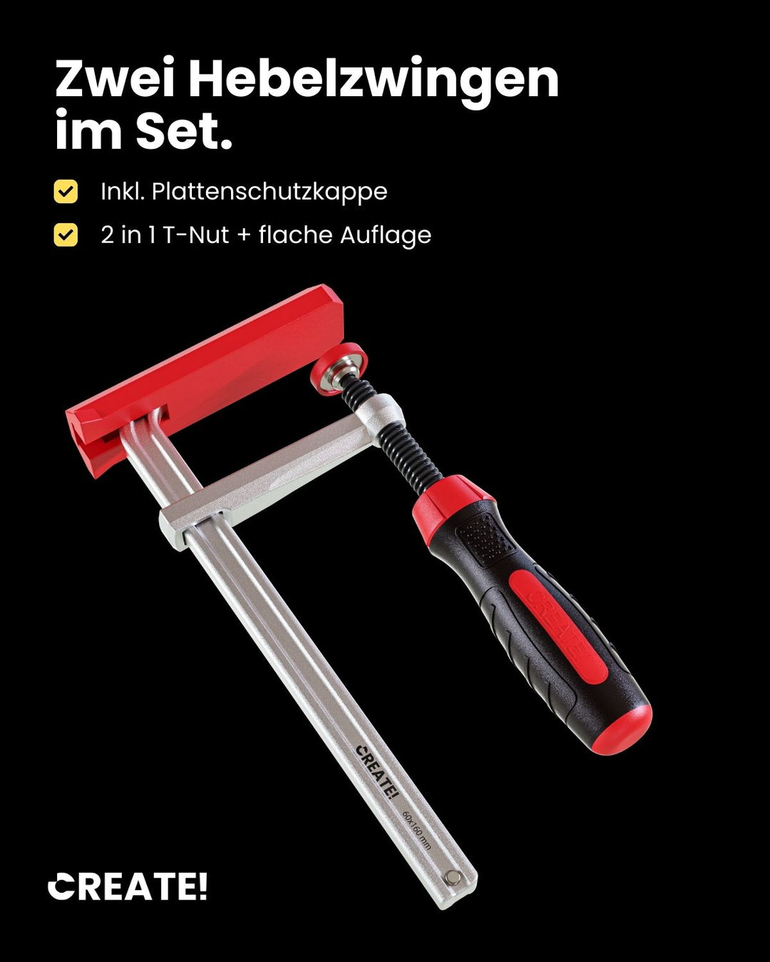 cFix-Classic - Schraubzwinge 2er-Set (T-Nut Zwinge)