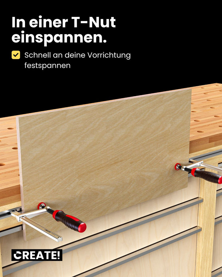 cFix-Classic - Schraubzwinge 2er-Set (T-Nut Zwinge)