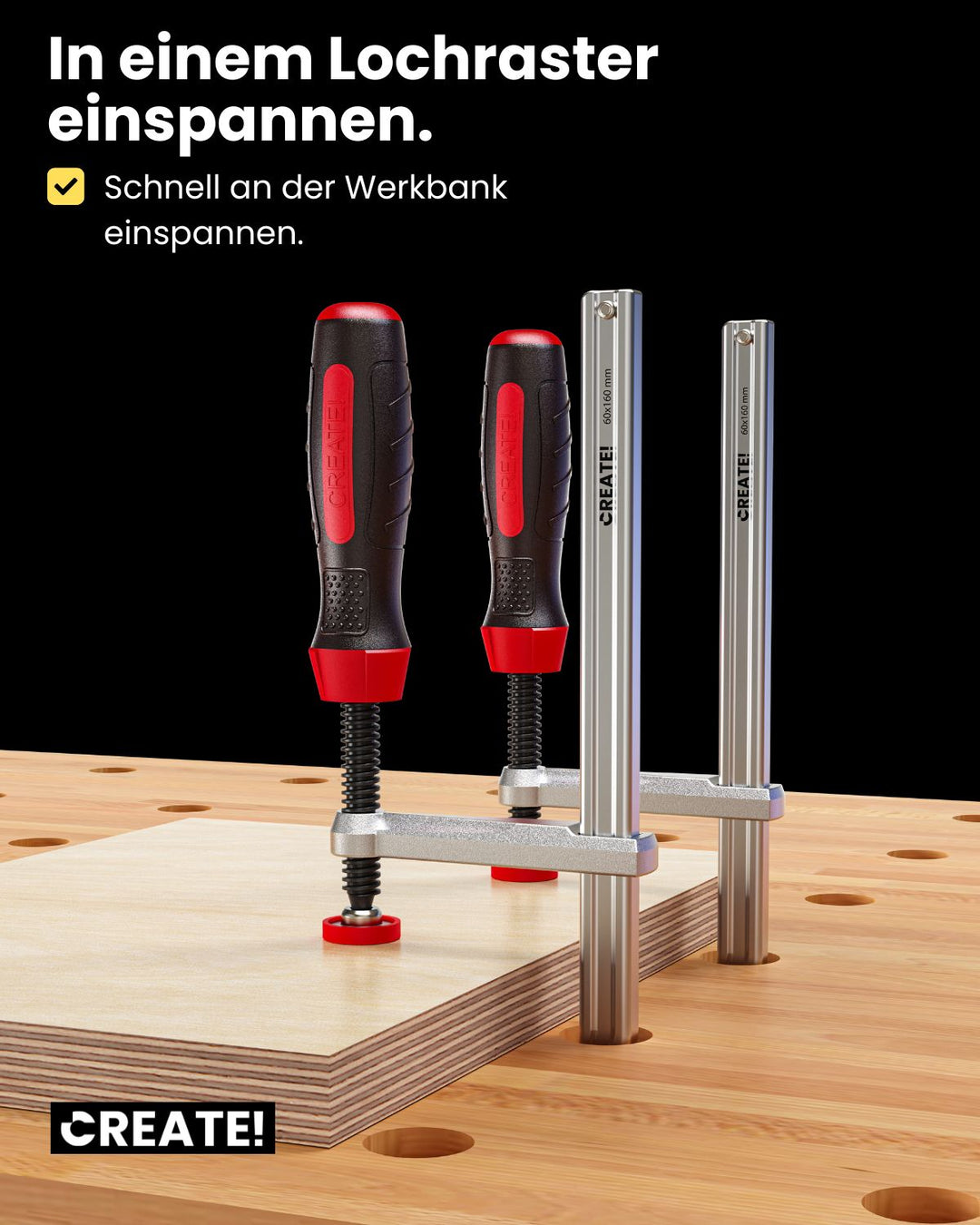 cFix-Classic - Schraubzwinge 2er-Set (T-Nut Zwinge)