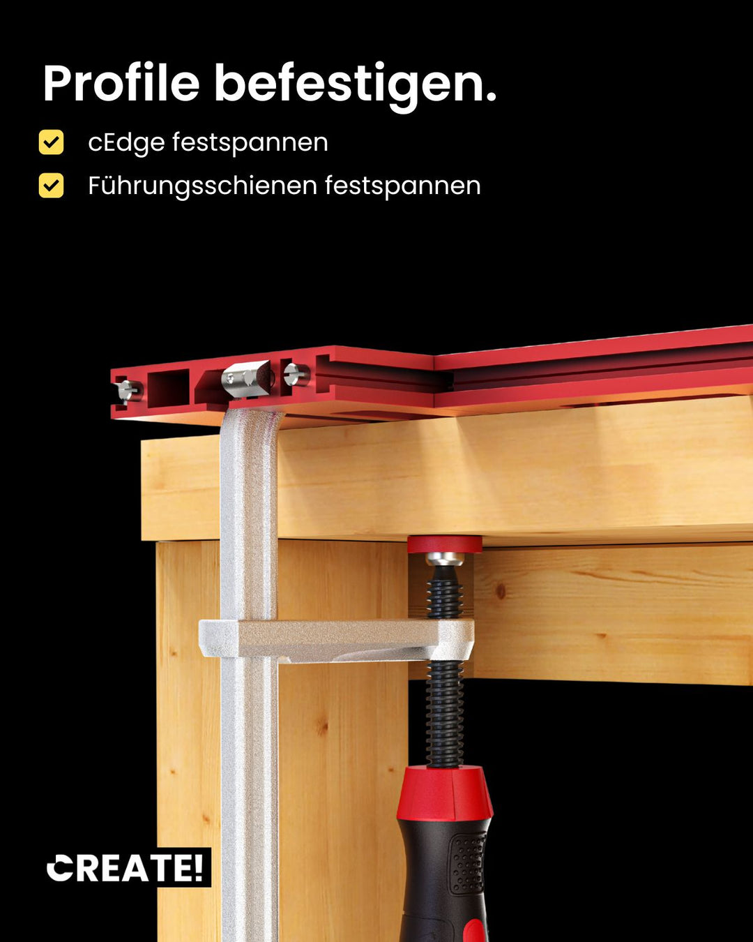 cFix-Classic - Schraubzwinge 2er-Set (T-Nut Zwinge)