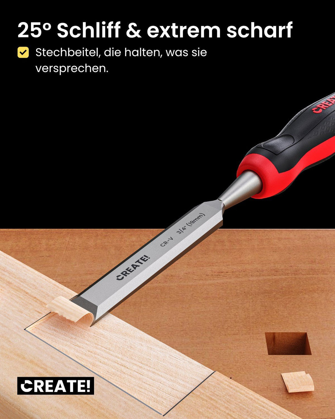 cChisel - Stemmeisen Set - Stechbeitel - CREATE!