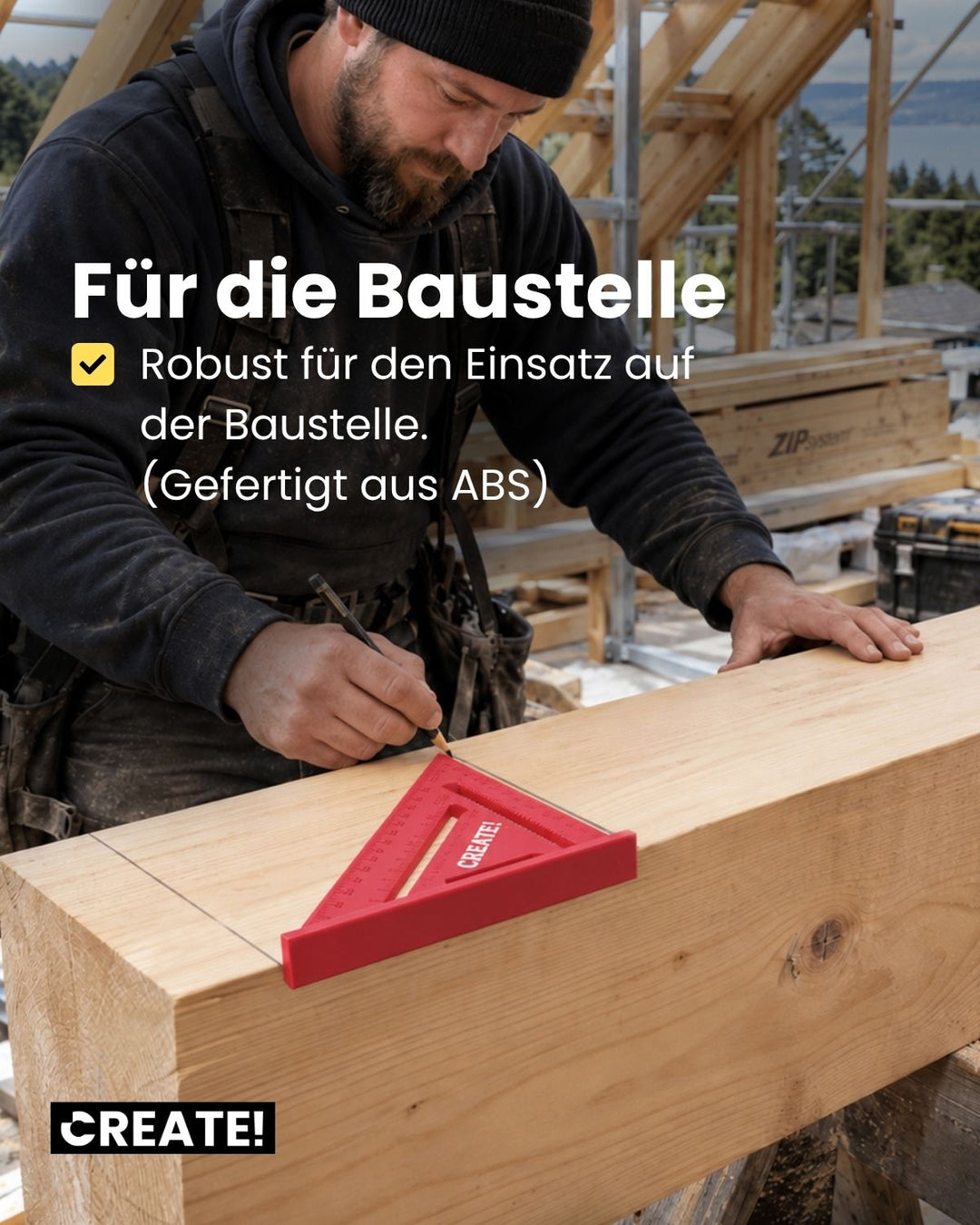 Zimmermannswinkel groß Kunststoff - Delve Square - cAngle