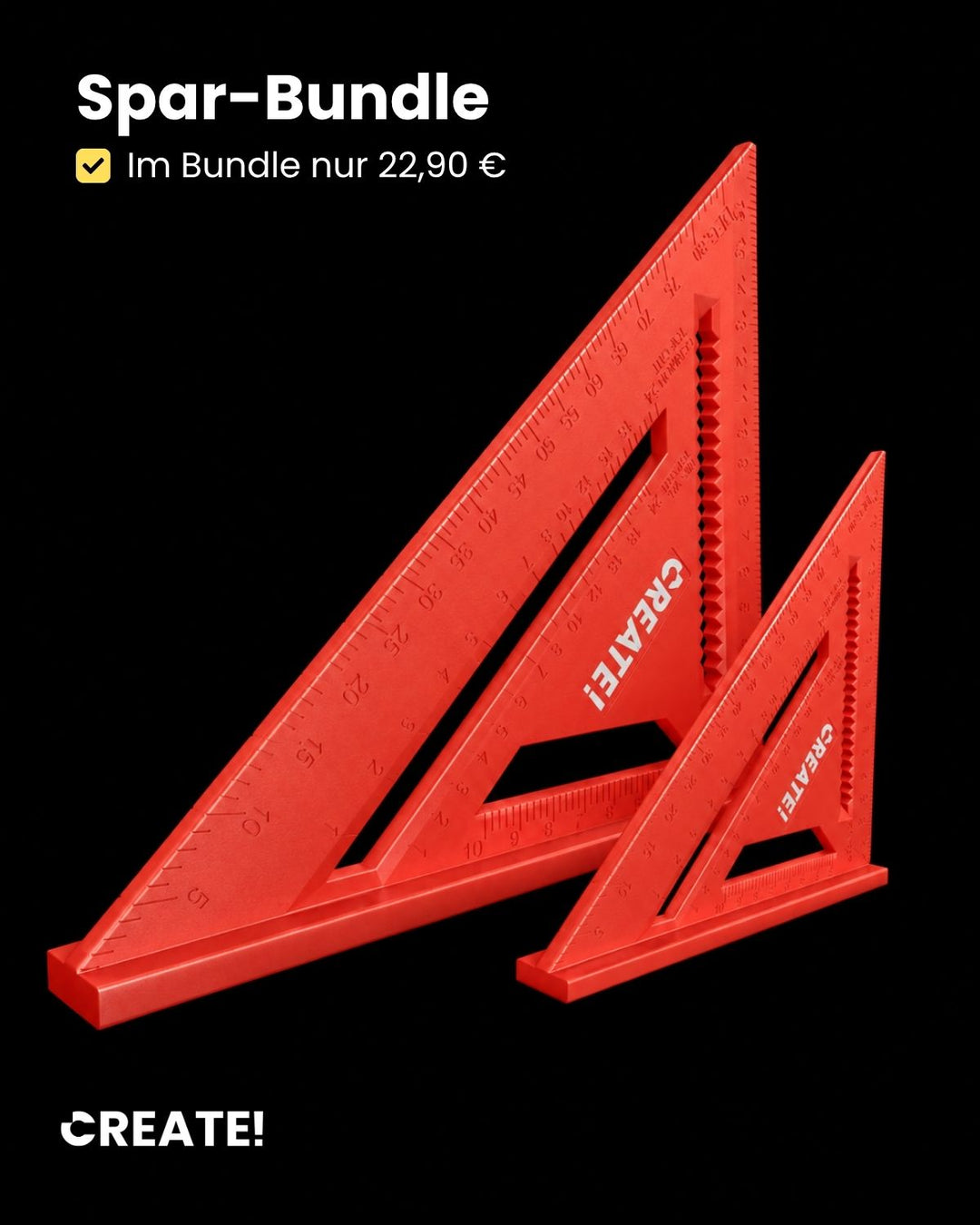 Zimmermannswinkel groß Kunststoff - Delve Square - cAngle
